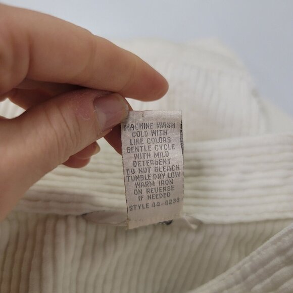 J Jill Womens Corduroy Button Up Jacket Size M Ivory Clean Girl Neutral Retro - Picture 5 of 9